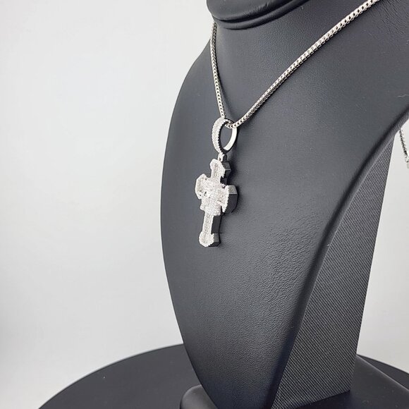 Sterling Silver 925 Cross Necklace with Jesus Face  Religious Pendant - Picture 5 of 12